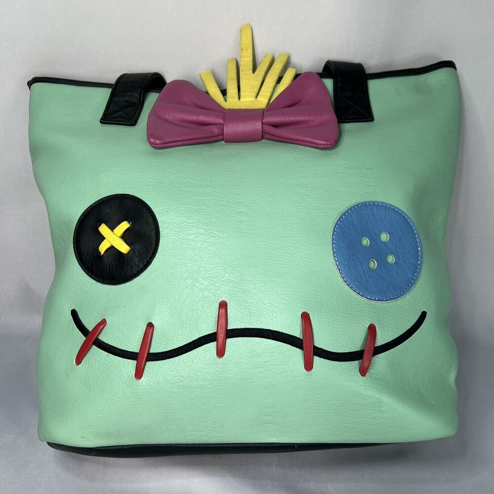 Loungefly Disney Lilo & Stitch/ Scrump Face 2 Sided Face Tote Bag large purse - Picture 2 of 9